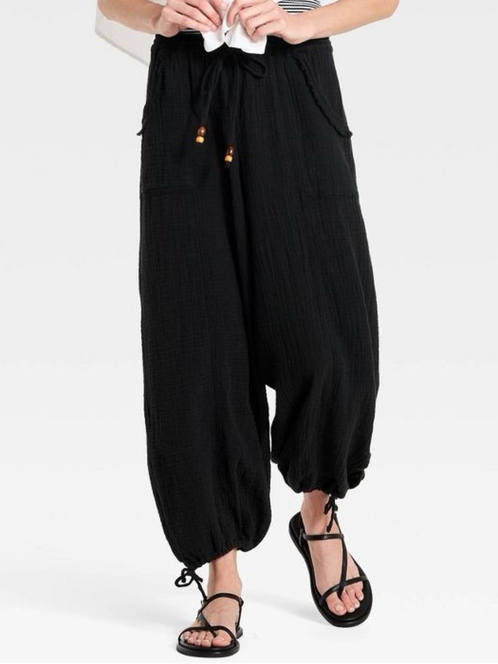 Women's Mid-Rise Baggy Ankle Pull-On Pants